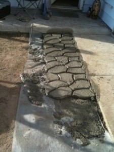 Pouring the new walkways.
