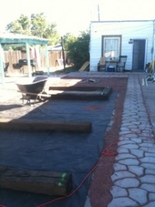 Weed blocking and new flower beds.