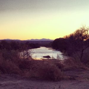 Sunset on the Rio Grande; just a few minute walk from the residency.